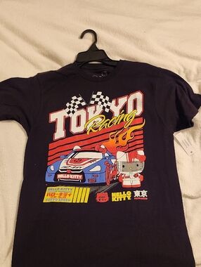 Hello Kitty Racing Tokyo Tee - Black with Red, Yellow & Blue